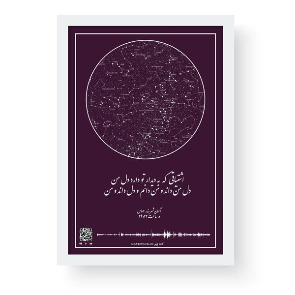 تابلو آسمان قاب سفید ساده-تابلوی صدا